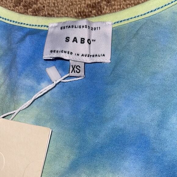 SABO tiedye crop top w center tie NWT XS - Picture 3 of 7